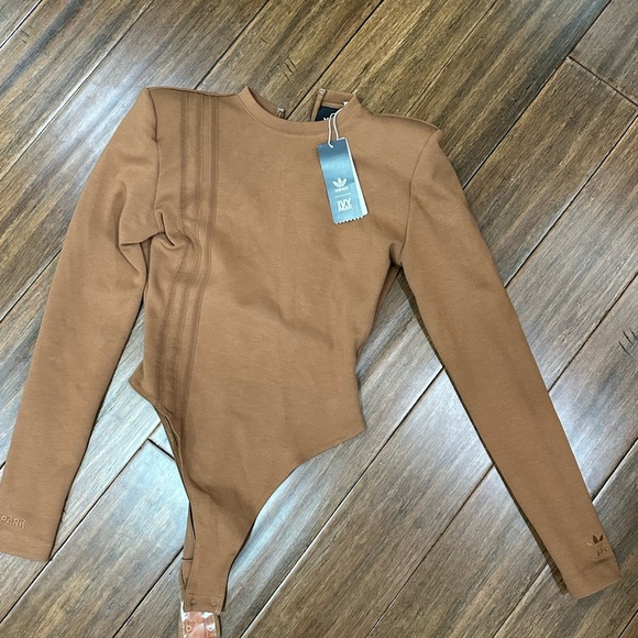 Ivy Park X Addidas Beyonce Brown Long Sleeve Bodysuit size small BNWT - Picture 3 of 10